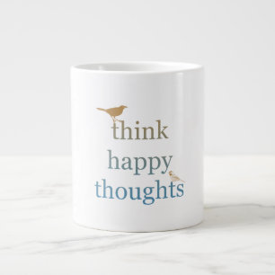 Grande Tasse Penser Bonne Pensée Oiseaux