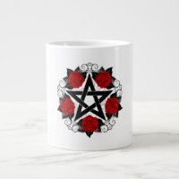 Pentagramme aux roses rouges