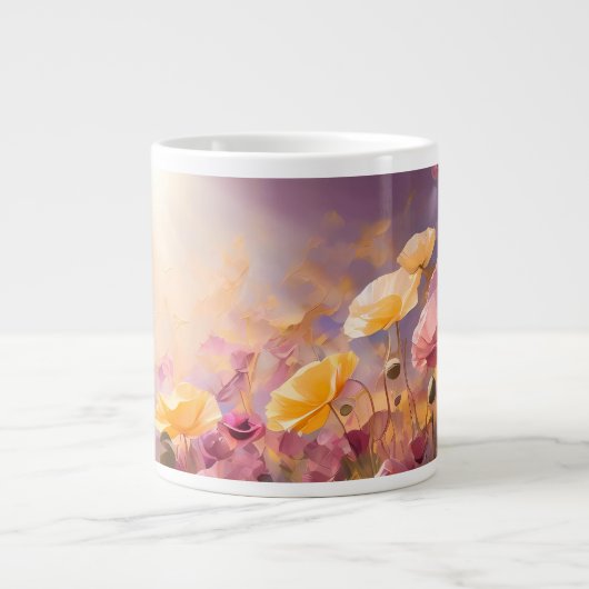 Grande Tasse Pépites poussant dans un champ - Aquarelle Pastels (Devant)