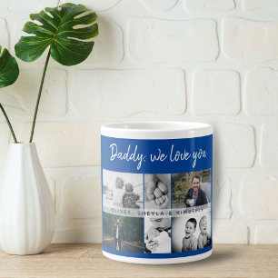 Grande Tasse Père avec enfants et famille Papa Photo Collage