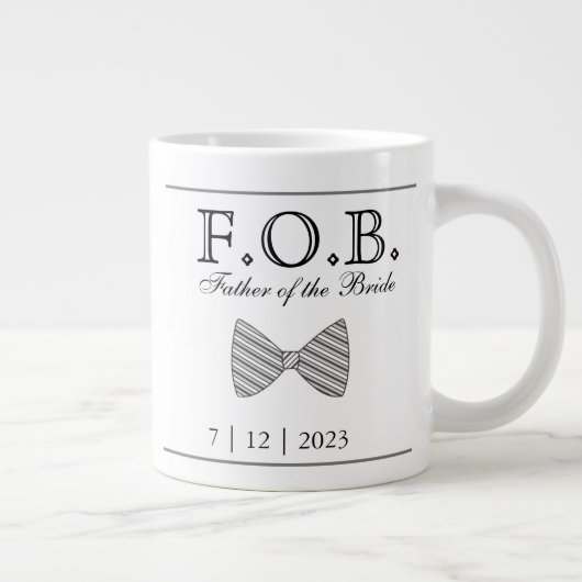 Grande Tasse Père de l'épouse Mariage Date Keepsaké (Droite)