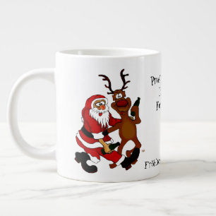 Grande Tasse Père Noël avec orignal - Joyeux Noël