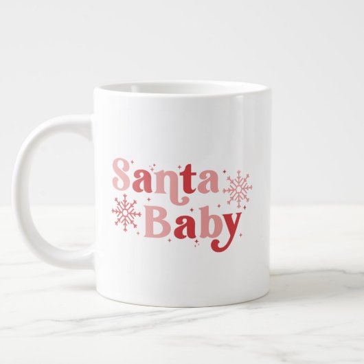 Grande Tasse Père Noël Baby - Fun Holiday Typography Design (Gauche)