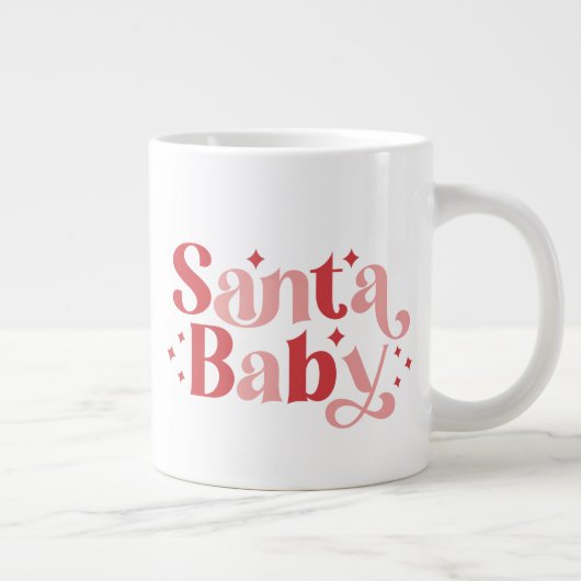 Grande Tasse Père Noël Baby - Typographie de Noël rétro (Droite)