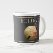 Grande Tasse Père Noël JINGLE BELL, CROYEZ LA Typographie (Devant droit)
