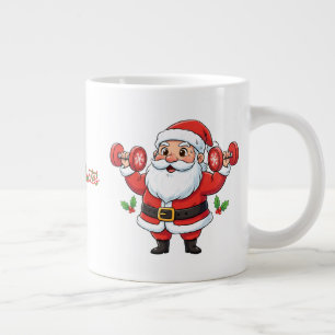 Grande Tasse Père Noël levant des haltères – Noël drôle