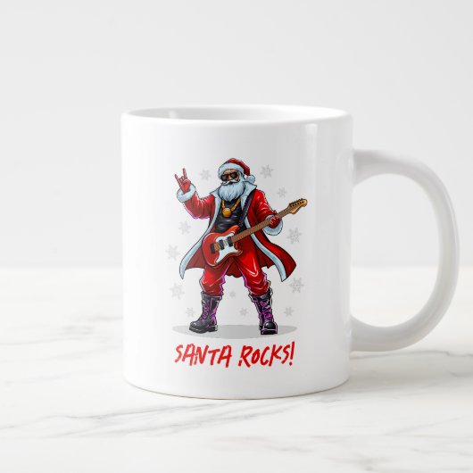 Grande Tasse Père Noël Rocks ! Funny Père Noël jouant de la gui (Droite)