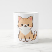 Grande Tasse Personalized Cute Cat Gift – Custom Pet Name Minim (Devant)