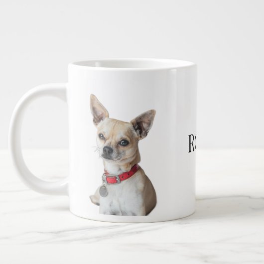 Grande Tasse Personalized Dog Photo | Custom Pet Name (Gauche)