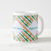 Grande Tasse Personalized India Flag Tiled  (Devant droit)