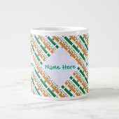 Grande Tasse Personalized India Flag Tiled  (Devant)