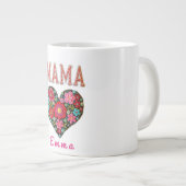 Grande Tasse Personalized Mama Heart Floral Custom Gift (Devant droit)