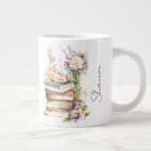 Grande Tasse Personalized Name Floral Book Lover (Droite)