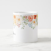 Grande Tasse Personalized Name Monogram Watercolor Sunny Floral (Devant)