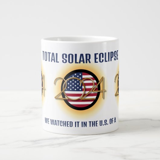 Grande Tasse Personnalisé 2024 TOTAL SOLAR ECLIPSE USA (Devant)