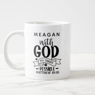 Grande Tasse Personnalisé Avec Dieu Toutes Les Choses Sont Poss