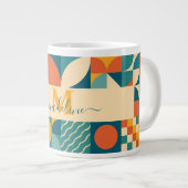 Grande Tasse Personnalisé Retro géométrique coloré (Devant droit)