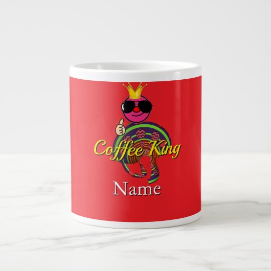 Grande Tasse Personnaliser Ajouter Nom Roi du Café (Devant)