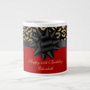 Grande Tasse Personnaliser Impression Anniversaire Rouge Noir O