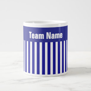Grande Tasse Personnaliser LE NOM DE L'ÉQUIPE Dk Bleu Stripes W