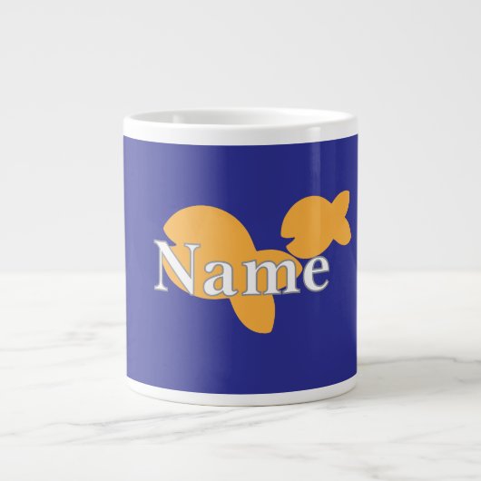 Grande Tasse Personnaliser le poisson bleu (Devant)