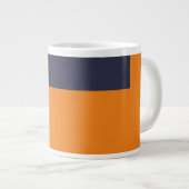 Grande Tasse Personnaliser Orange Et Marine Ajouter Un Nom D'Éq (Devant droit)