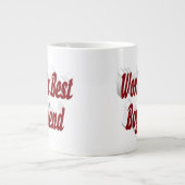 Grande Tasse Petit ami avec un demi-script bordeaux (Devant)