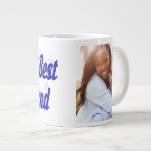 Grande Tasse Petit ami Photo avec script bleu
