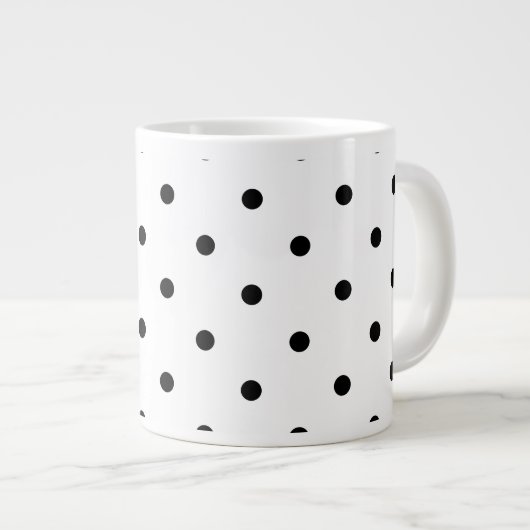 Grande Tasse Petit Motif Pois :Noir & Blanc (Devant droit)