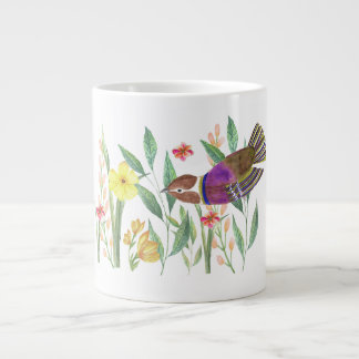GRANDE TASSE PETIT OISEAU DANS LE JARDIN