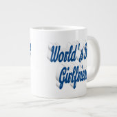 Grande Tasse Petite copine bleu mer demi-script (Devant droit)