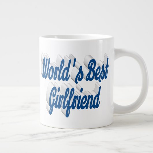 Grande Tasse Petite copine bleu mer demi-script (Droite)
