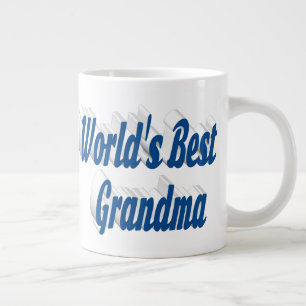 Grande Tasse Petite-mère bleue demi-typographie
