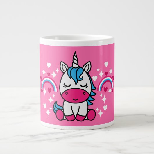 Grande Tasse Petites Filles Pink Unicorn Pony (Devant)