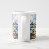 Grande Tasse Phare côtier et chalets de plage Scène (Dos)