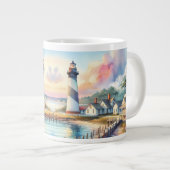 Grande Tasse Phare côtier et chalets de plage Scène (Devant droit)