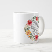 Grande Tasse Philippiens 4:8 Couronne florale rose et jaune (Devant droit)