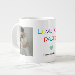 Grande Tasse Photo Cadeau de la fête du Père avec les noms des