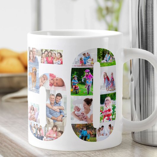 Grande Tasse Photo Collage Numéro 50 - 50e anniversaire