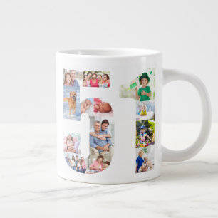Grande Tasse Photo Collage Numéro 51 - 51e anniversaire