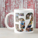 Grande Tasse Photo Collage Numéro 52 - 52e anniversaire<br><div class="desc">Mug Giant Personnalisé pour 52e anniversaire. Créez votre propre collage photo en utilisant vos photos préférées. Vos photos s'afficheront automatiquement sous la forme du numéro 52 des deux côtés de la tasse. Le collage photo contient un mélange d'images carrés, de portraits et de paysages pour vous donner une bonne flexibilité...</div>