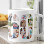 Grande Tasse Photo Collage Numéro 60 - 60e anniversaire<br><div class="desc">Mug Géant Personnalisé pour 60e anniversaire. Créez votre propre collage photo en utilisant vos photos préférées. Vos photos s'afficheront automatiquement sous la forme du chiffre 60 des deux côtés de la tasse. Le collage photo contient un mélange d'images carrés, de portraits et de paysages pour vous donner une bonne flexibilité...</div>