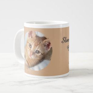Grande Tasse Photo de chat, Texte, Remplaçable, Drôle, Amateurs