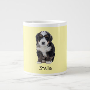 Grande Tasse Photo de chien personnalisée - Pastel Jaune avec n
