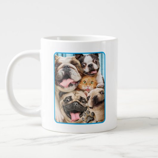 Grande Tasse Photo d'un groupe de chiens et de chats (Gauche)