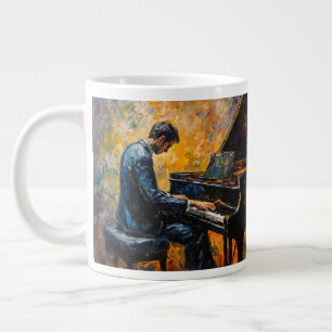 Grande Tasse Piano Player - Peinture à l'huile