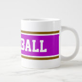 Grande Tasse PICKELBALL amusant rose blanc Brown rayures (Droite)