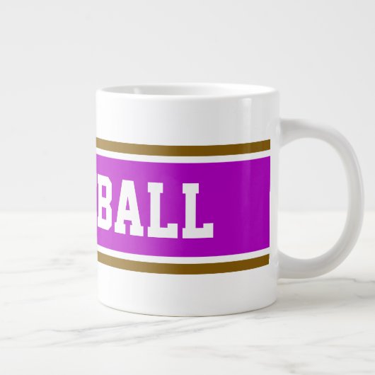 Grande Tasse PICKELBALL amusant rose blanc Brown rayures (Droite)