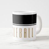 Grande Tasse PICKLEBALL Moderne Fun Noir Blanc Couleur Bloc (Devant droit)