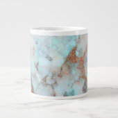 Grande Tasse Pierre De Marbre Bleu Gris Et Parties scintillant  (Devant)